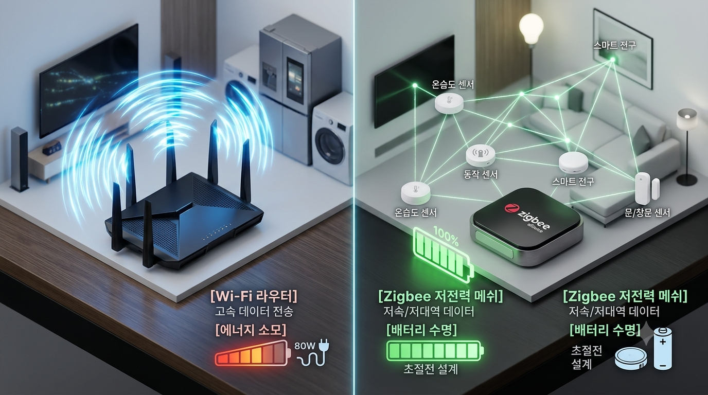 WiFi 가전과 Zigbee 기기의 차이점